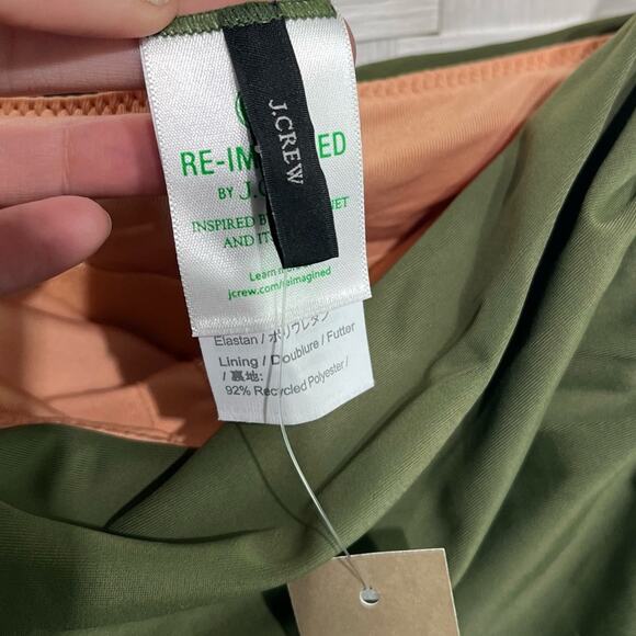 J. Crew Women’s Ruched Square Neck One Piece Swimsuit Safari Green Plus Size 24 - Picture 9 of 15